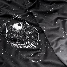 French Terry Panel Spaceman | Glitzerpüppi – schwarz/weiss, 