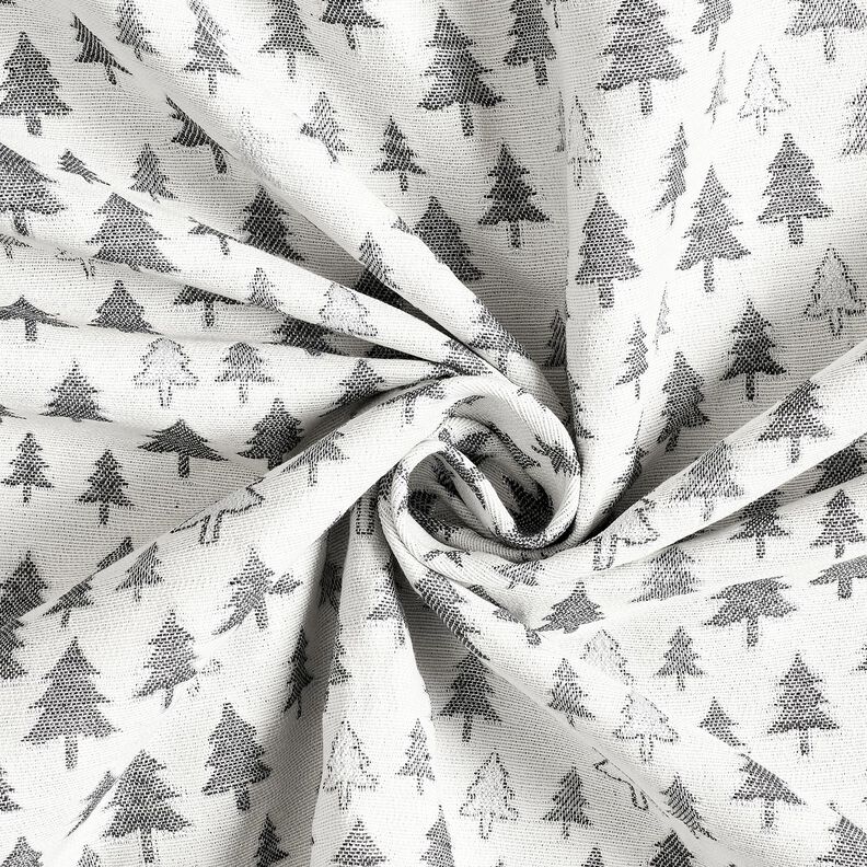 Dekostoff Jacquard glitzernde Tannen – anthrazit/silber,  image number 3