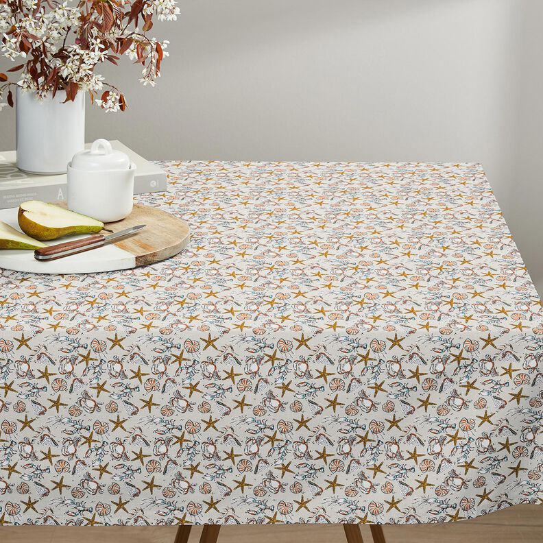 Baumwollstoff Cretonne Meeresgrund – hellbeige/currygelb,  image number 6