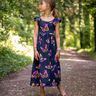 Baumwolljersey Schmetterlinge | Glitzerpüppi – nachtblau/pink,  thumbnail number 7