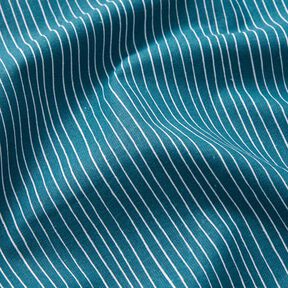 Baumwollstoff Cretonne zarte Linien – blau/weiss, 