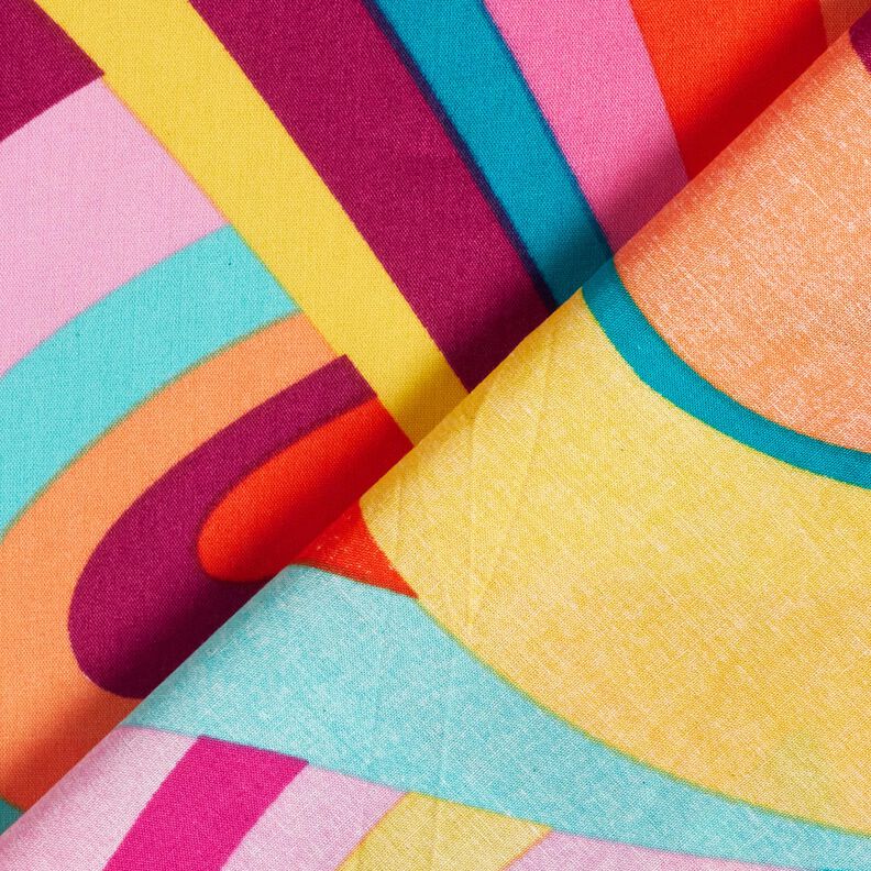 Viskose-Baumwoll Voile abstrakte Schlingen – pastellviolett/aquablau,  image number 4
