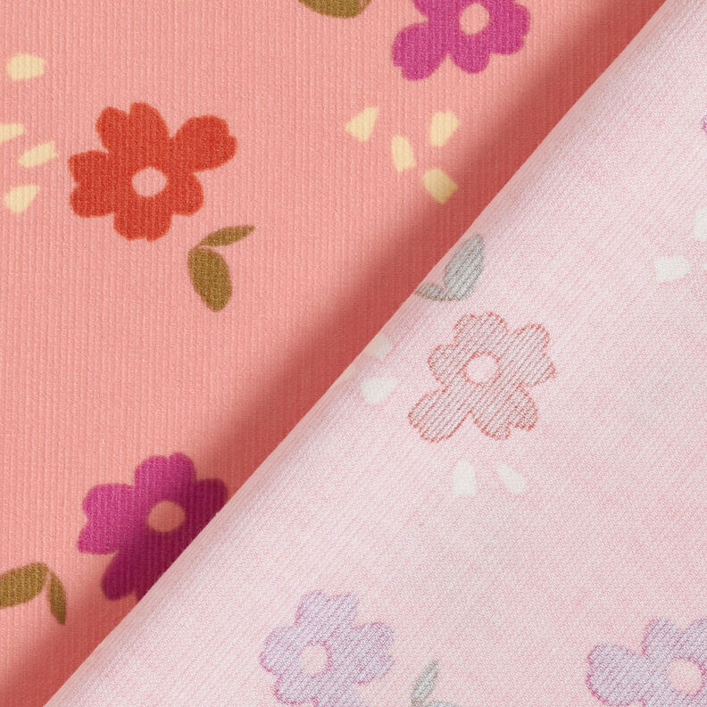 Babycord grosse Blumen – hummer/traube, image number 4