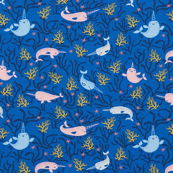 Baumwolljersey Wal | PETIT CITRON – marineblau, image number 1