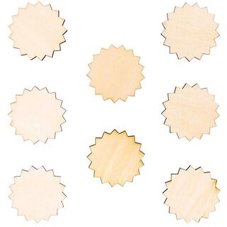 Holzdeko Set Rosette klein Set [ 4,5 x 5 cm ] | Rico Design – natur, 