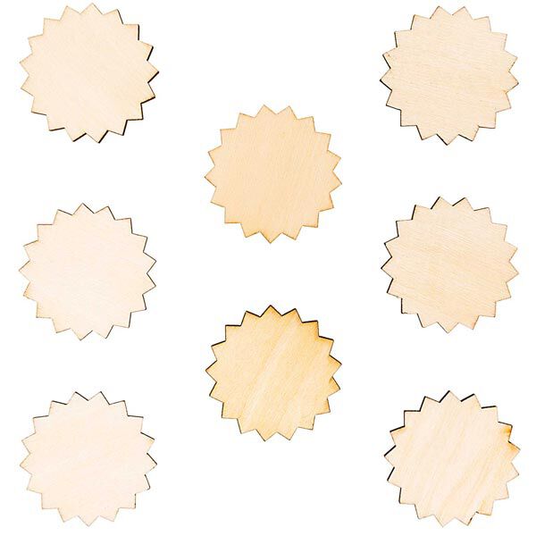 Holzdeko Set Rosette klein Set [ 4,5 x 5 cm ] | Rico Design – natur,  image number 1