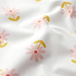 Beschichtete Baumwolle Blümchen – weiss, 