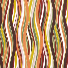 Baumwollstoff Cretonne geschwungene Streifen &ndash; weiss/hellorange, 