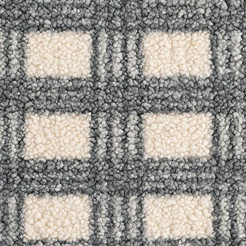 Strick Bouclé Karo – wollweiss/grau,  image number 1