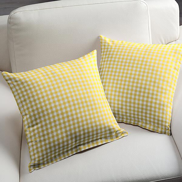 Baumwollstoff Vichy - 1 cm – gelb | Reststück 50cm