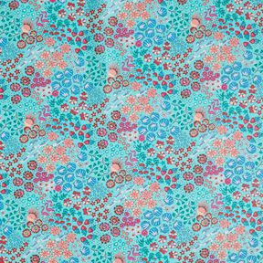 Beschichtete Baumwolle maritimer Mix – aquablau, 