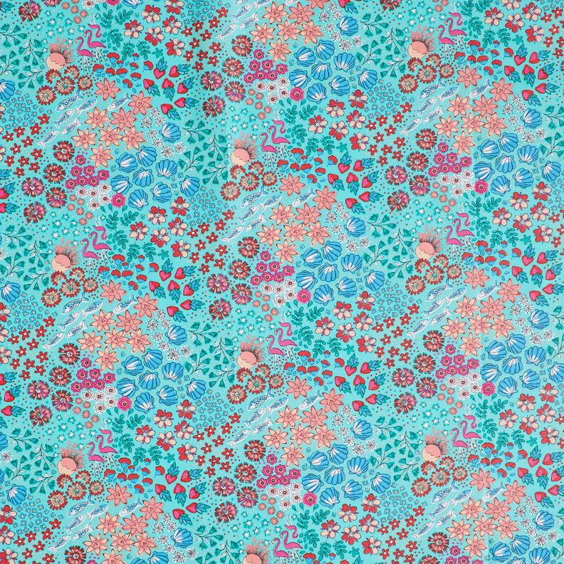 Beschichtete Baumwolle maritimer Mix – aquablau, image number 1