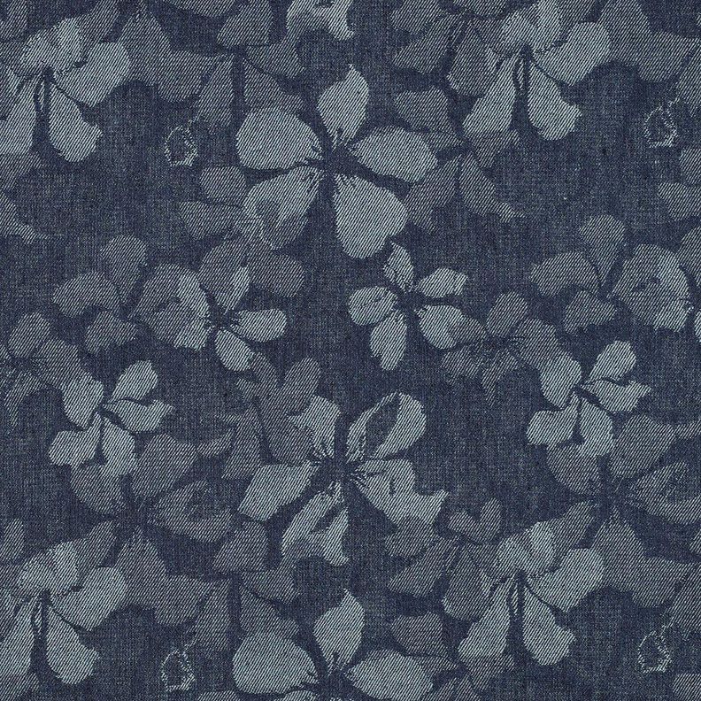 Denim Baumwoll-Mix Blumen – jeansblau,  image number 1