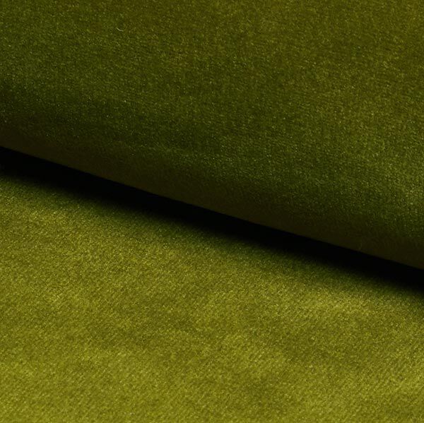 Polsterstoff Samt – oliv | Reststück 50cm