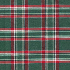 Dekostoff Jacquard klassisches Karo – tannengrün/karminrot, 