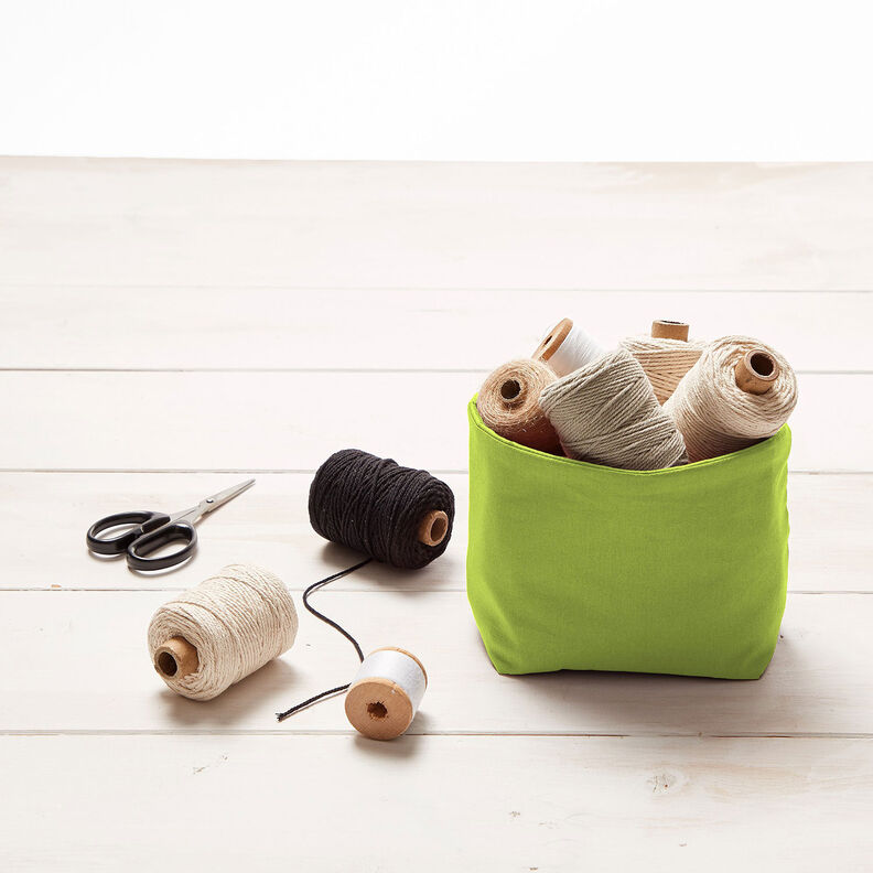 Baumwollstoff Cretonne Uni – apfelgrün | Reststück 90cm,  image number 7