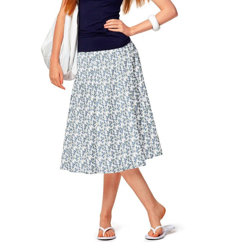 Baumwollpopeline Blümchenmeer – jeansblau/weiss, image number 6