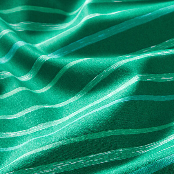 GOTS Baumwollpopeline Skribbel-Optik Streifen | Tula – grün | Reststück 100cm