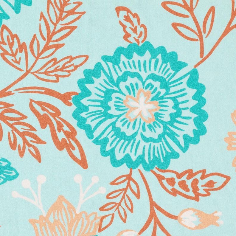 Viskose Voile Blumen Tiffany – helltürkis, image number 5