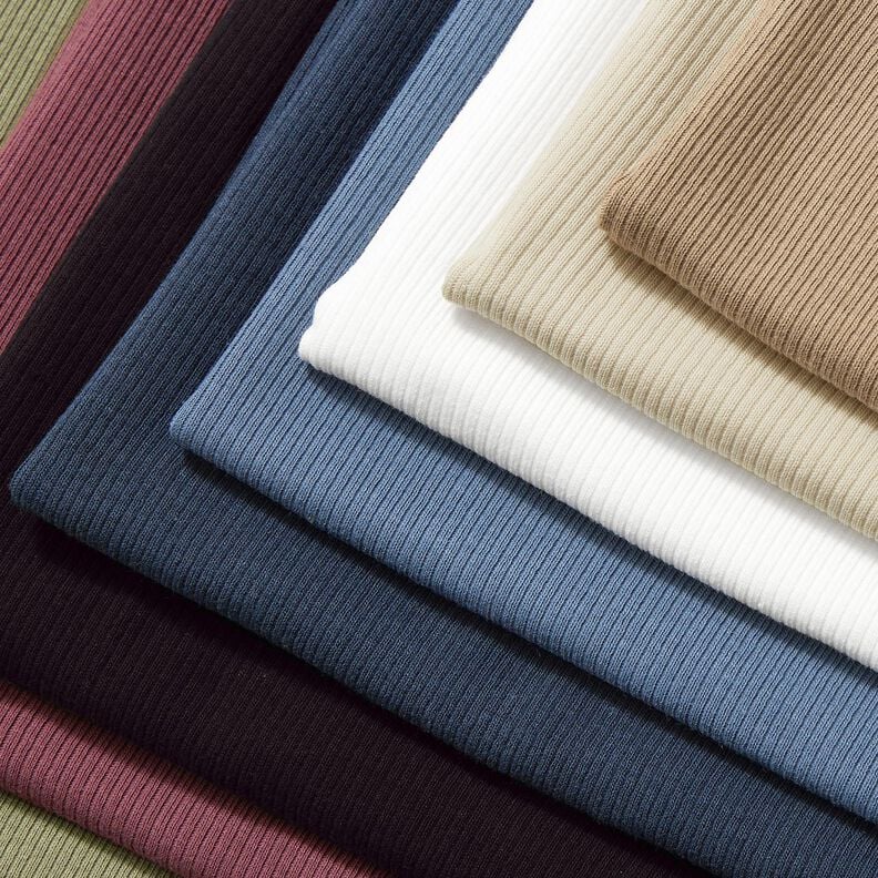 Rippenjersey feine 2-1-1-1 Rippen &ndash; taupe,  image number 6