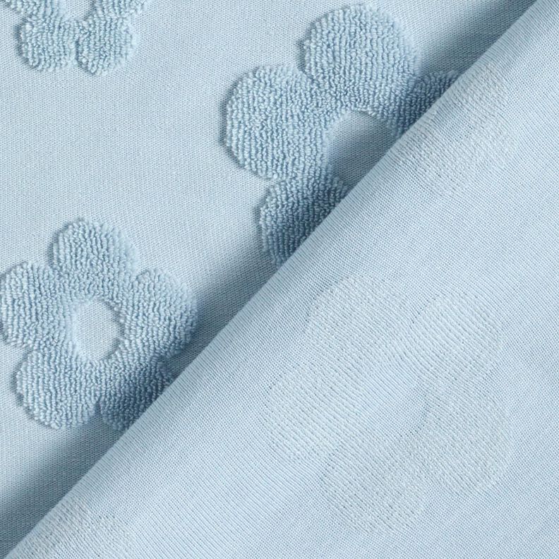 Frotteejersey Blumen – silberblau, image number 4