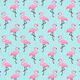 Cretonne Flamingo 3 – türkis,  thumbnail number 1