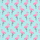 Cretonne Flamingo 3 – türkis,  thumbnail number 1