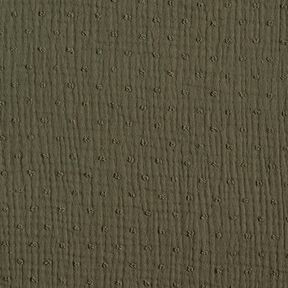 Musselin/ Doppel-Krinkel Gewebe Dobby – khaki | Reststück 90cm, 