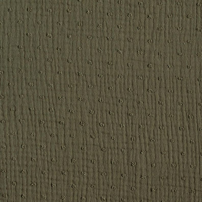 Musselin/ Doppel-Krinkel Gewebe Dobby – khaki,  image number 1