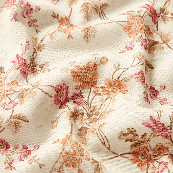 Feinstrick Blumenranken – wollweiss | Reststück 100cm