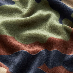 Kuschelfleece Camouflage – helltaupe/dunkelgrün, 