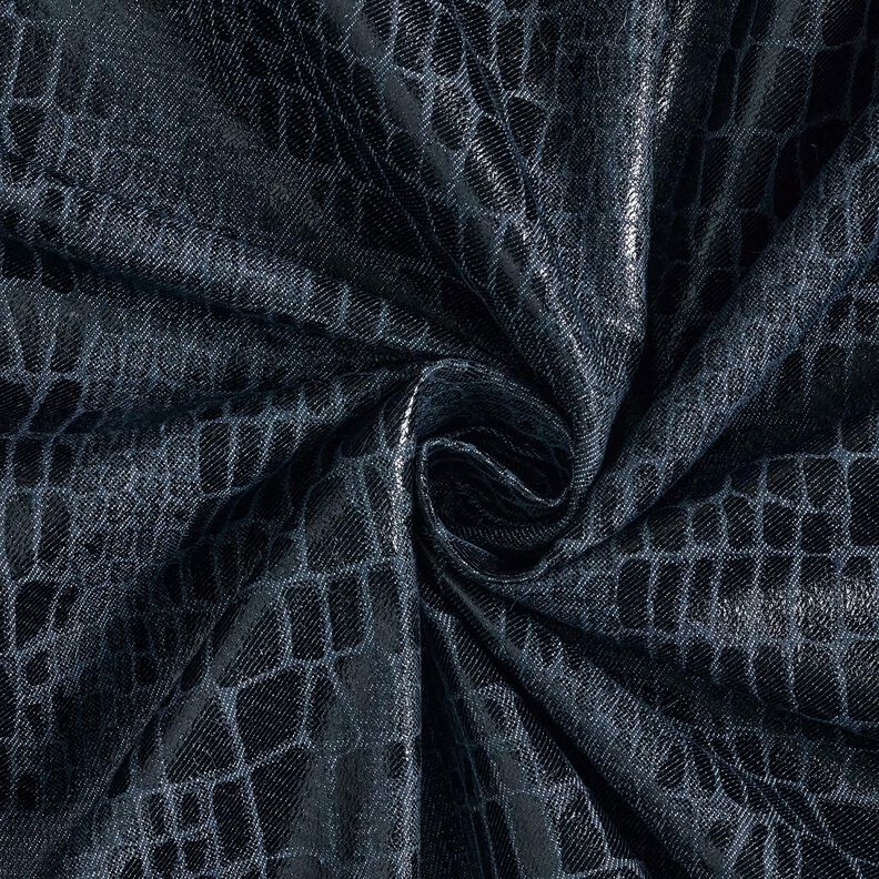 Viskosedenim Reptil-Optik – schwarzblau,  image number 3