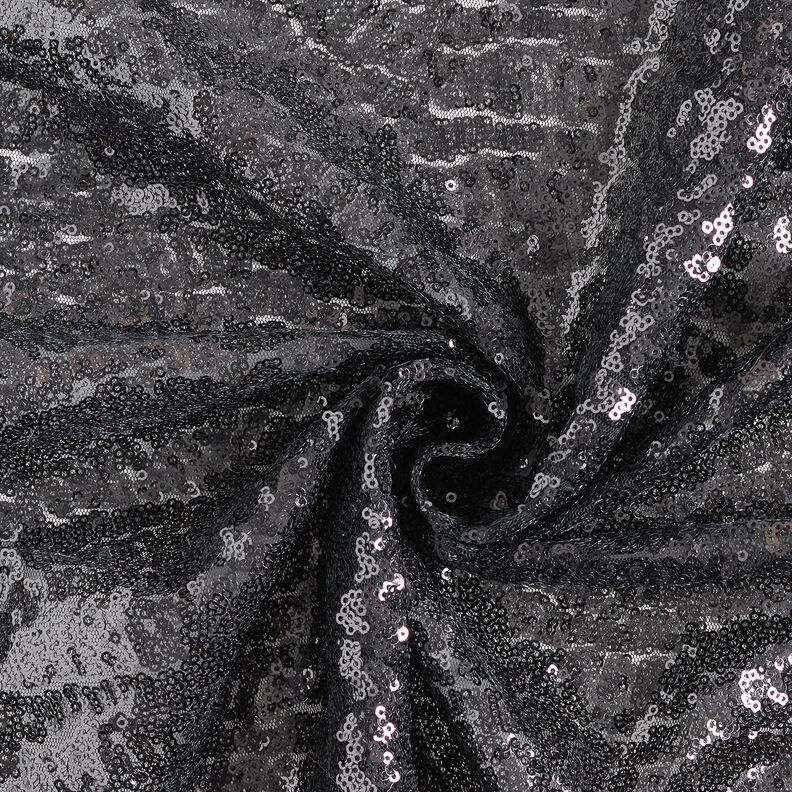 Mikropaillettenstoff Uni – schwarz,  image number 4