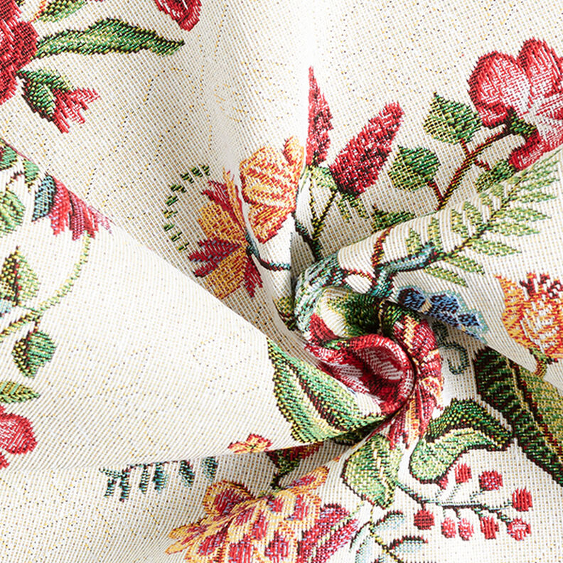 Dekostück Gobelin romantisches Blumenmotiv – hellbeige,  image number 3