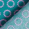 Beschichtete Baumwolle bunte Kreise – petrol/pastellviolett,  thumbnail number 4