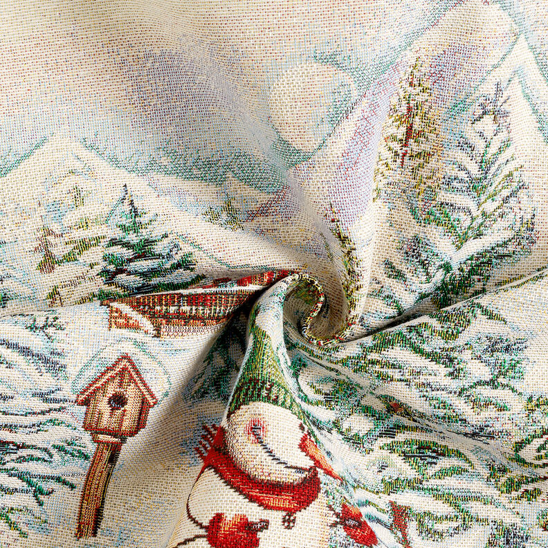 Dekopanel Gobelin Schneemann – karminrot/hellbeige, image number 3