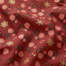 Baumwollstoff Popeline klassische Rosen – dunkelrot/gold,  thumbnail number 2