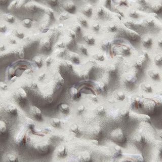 Kuschelfleece geprägte Punkte und Regenbögen – helltaupe, 