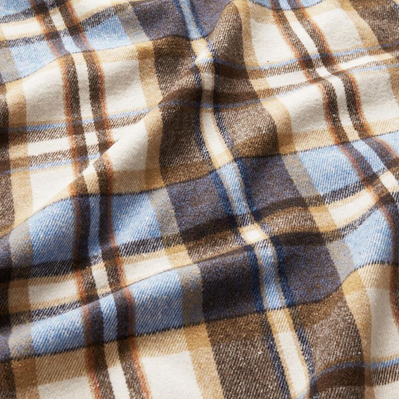 Mantelflanell Karo | Katia Fabrics – königsblau/schwarzbraun, image number 2