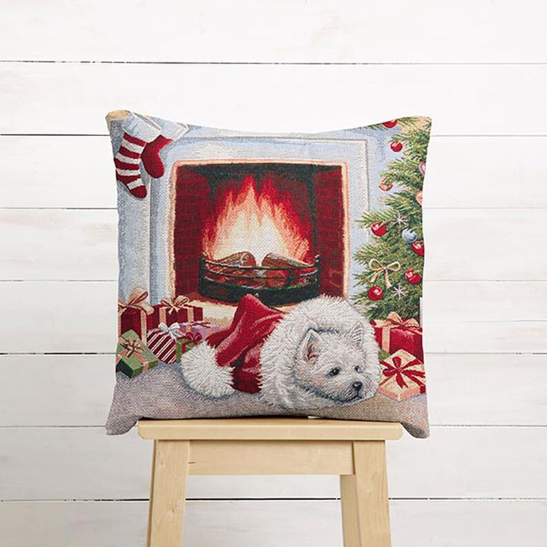 Dekopanel Gobelin Hund am Festtag – grün/rot, image number 5