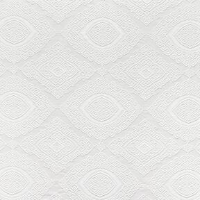 Dekostoff Jacquard dekorative Rauten 275 cm – weiss, 