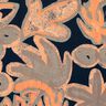 Viskosejersey gemalte Blumen – nachtblau/pfirsichorange,  thumbnail number 5
