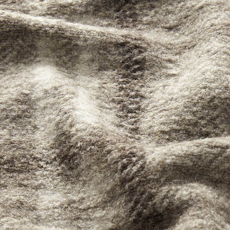 Mantelstrick Woll-Mix Karo – taupe,  image number 2