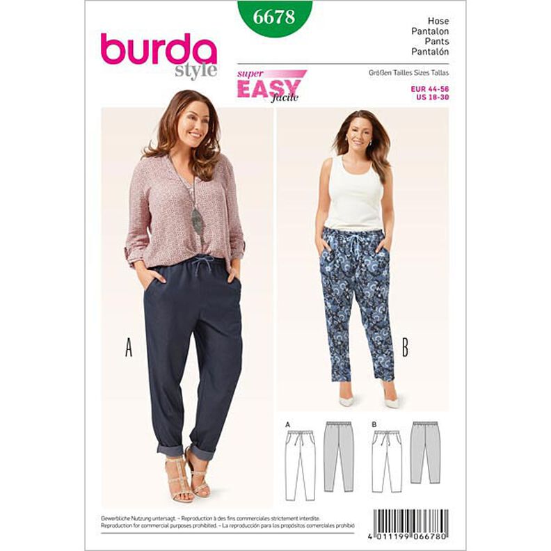 Plus-Size Hose | Burda 6678 | 44-56,  image number 1