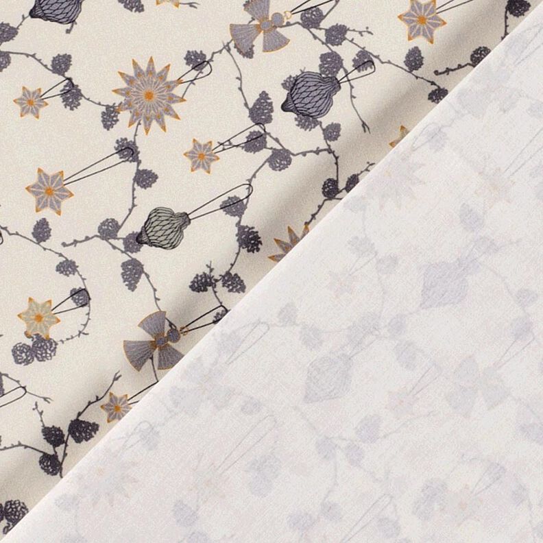 Baumwollstoff Popeline Scandi-Baumschmuck – hellbeige, image number 4
