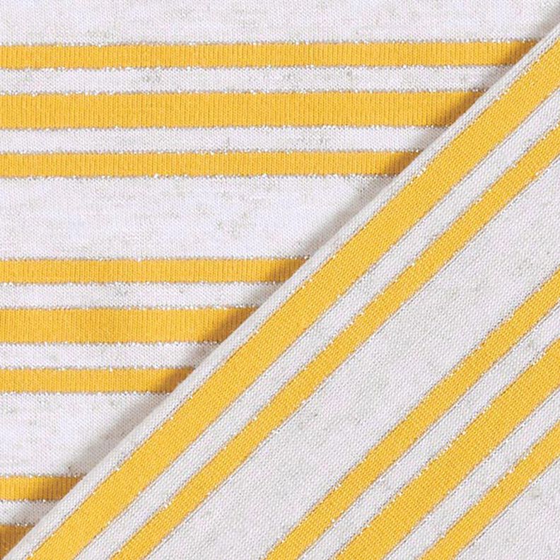 Viskosejersey unregelmäßige Glitzerstreifen – wollweiss/sonnengelb,  image number 4