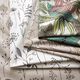 Dekostoff Halbpanama Blumenzeichnung – natur/dunkelbraun,  thumbnail number 5