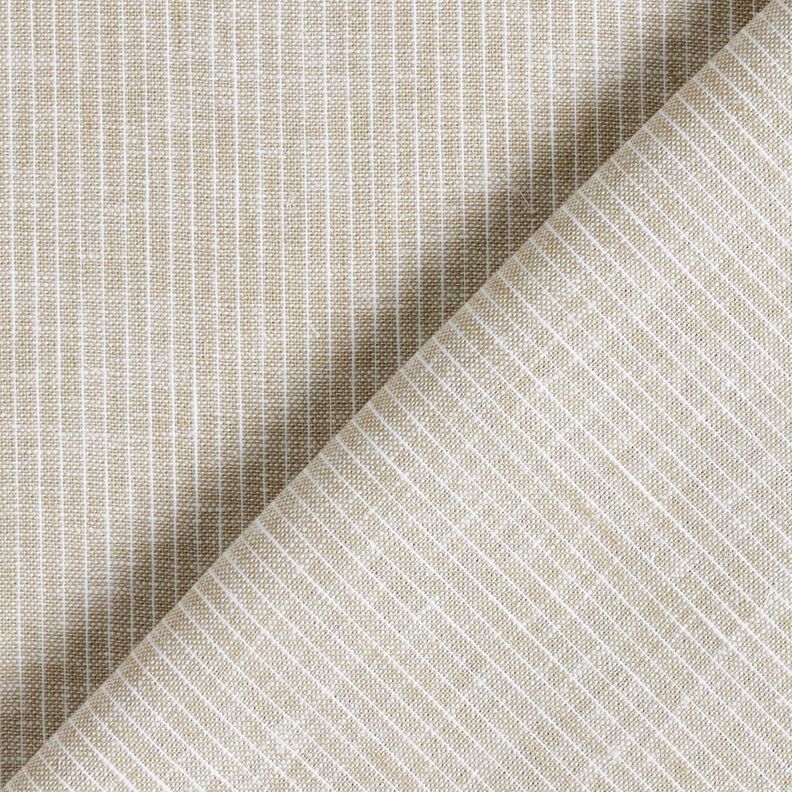 Leinen-Baumwoll-Mix schmale Streifen – helltaupe/weiss, image number 4