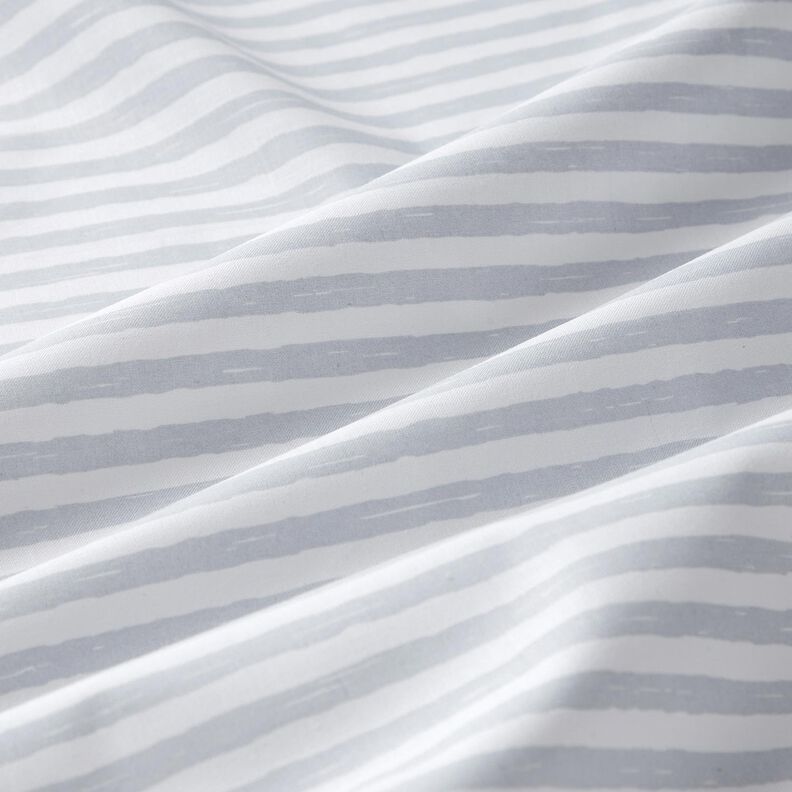 Baumwollstoff Cretonne legere Streifen – hellgrau/weiss, image number 2