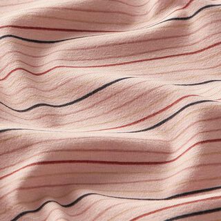 Baumwolljersey unregelmäßige Streifen  – rosa, 